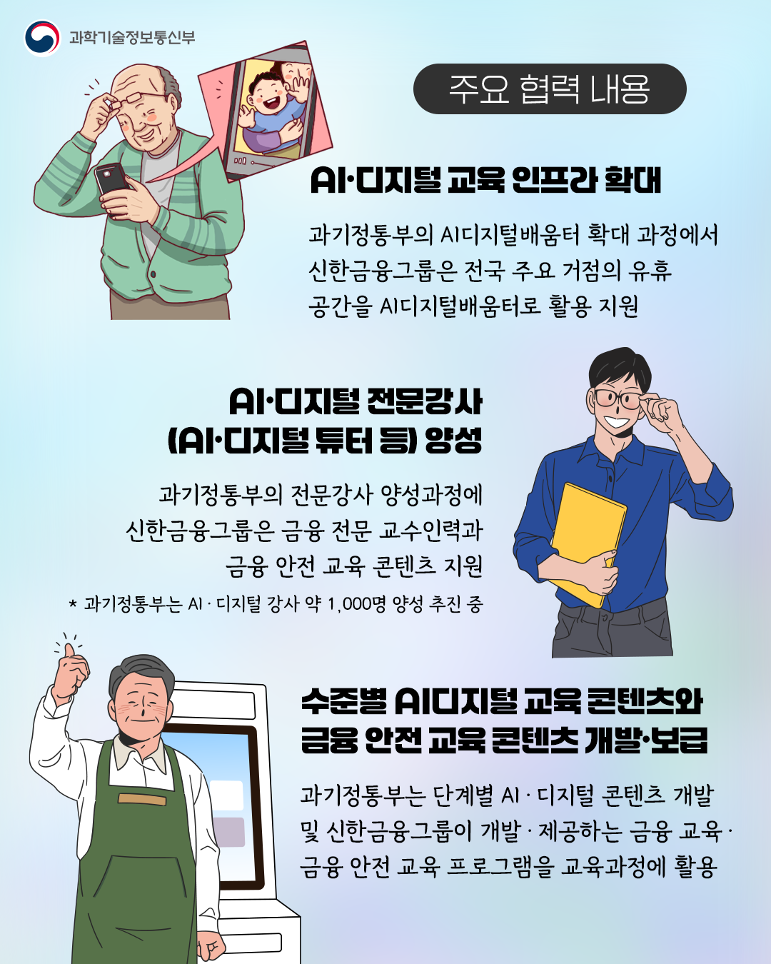 과기정통부-신한금융그룹, 디지털 취약계층 AI 역량 강화 및 안전한 디지털 금융 이용을 위한 업무협약 체결1