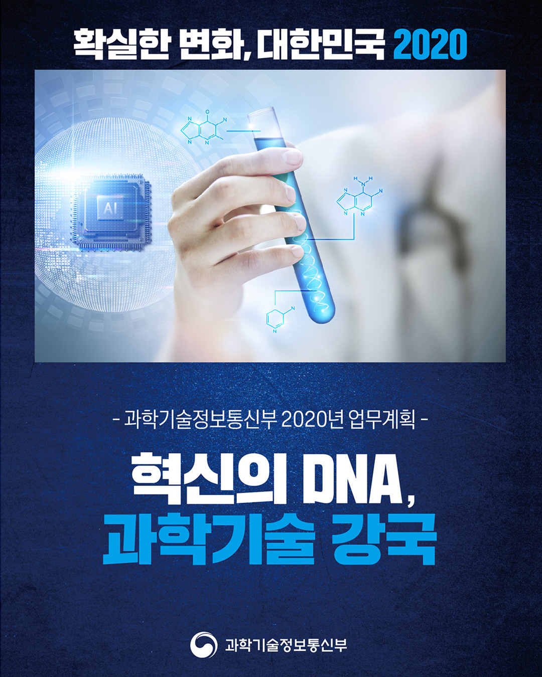 확실한 변화, 대한민국 2020 -과학기술정보통신부 2020년 업무계획- 혁신의 DNA, 과학기술 강국 과학기술정보통신부